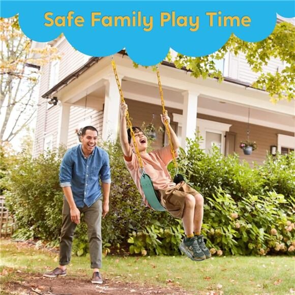 2 Pack Green Swing Seats Heavy Duty with 66" Chain Accessories Replacement - Picture 7 of 8